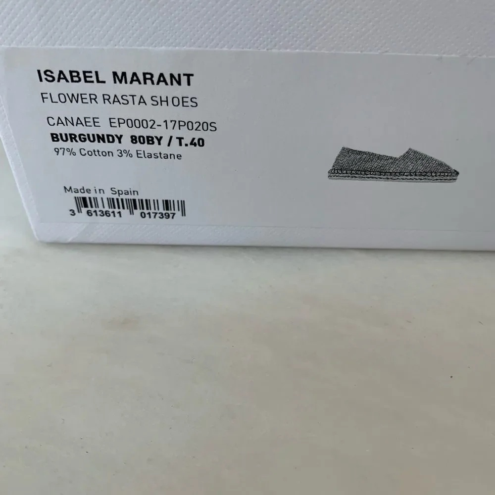 Isabel Marant Burgundy Canaee Printed Espadrille